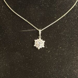 CZ necklace with 22 inch chain silver